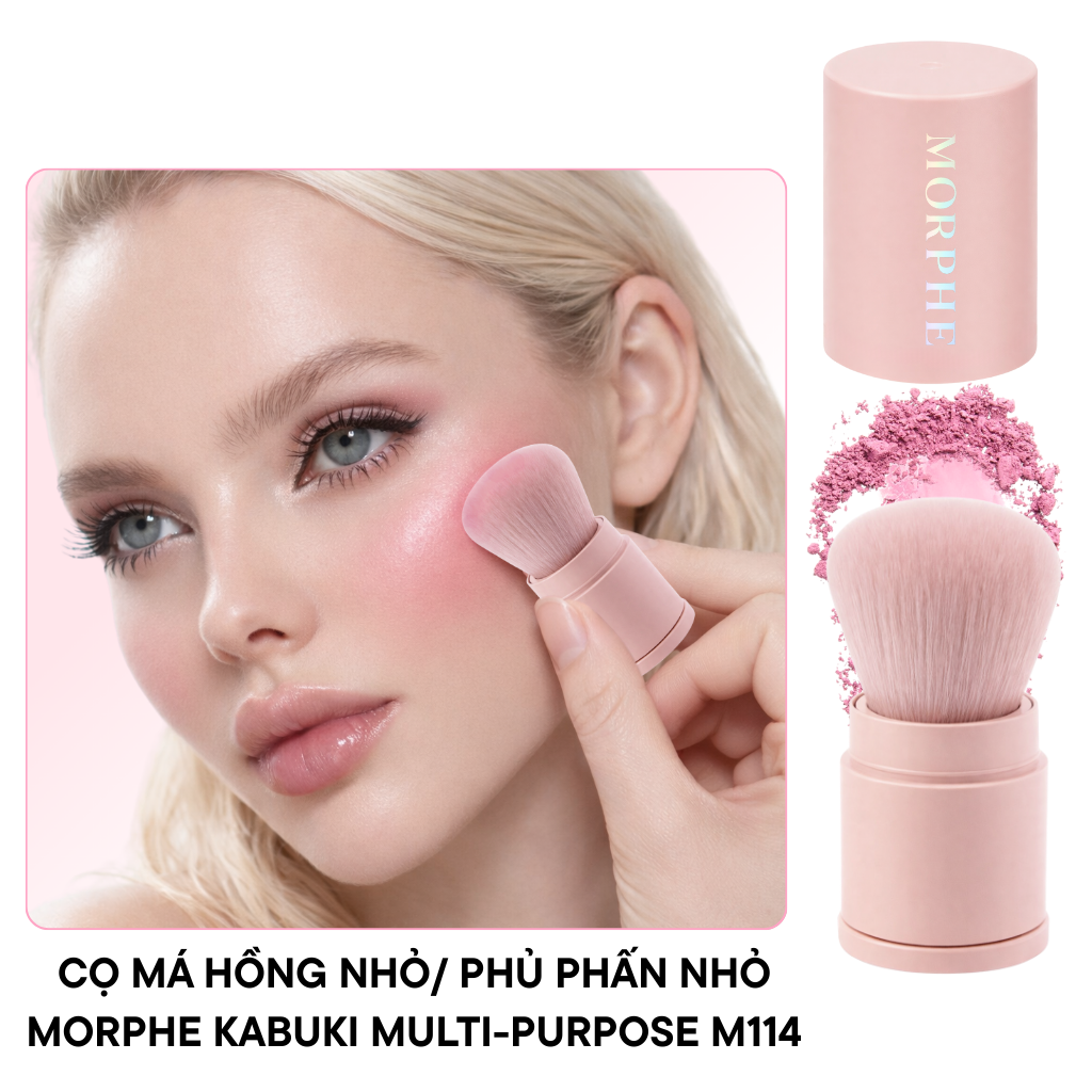 Cọ má hồng có nắp MORPHE Kabuki Multi-purpose M114 Màu Hồng
